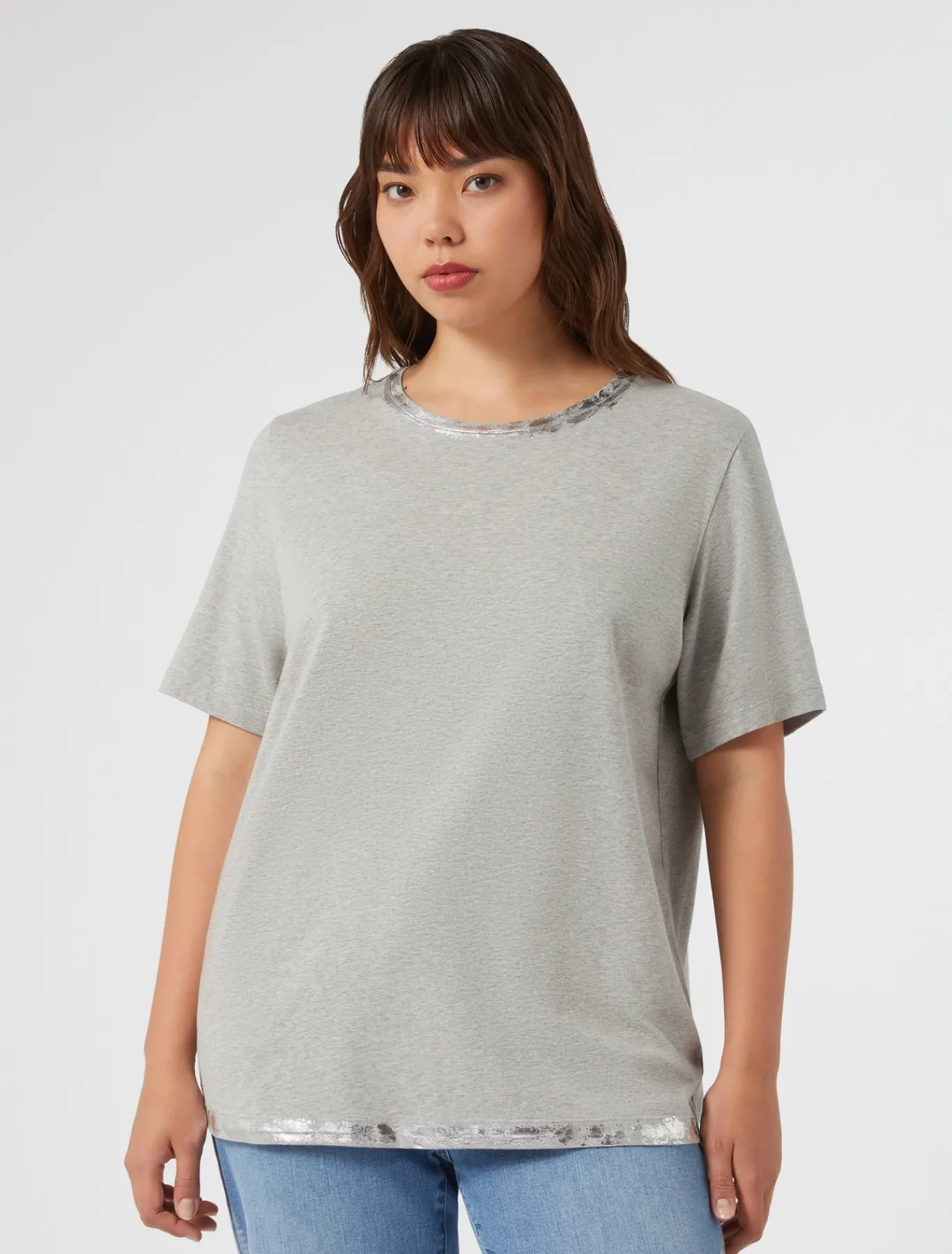 Marina Rinaldi Top & T-Shirt | Top & T-Shirt*T-shirt in jersey con ricamo GRIGIOMEDIO
