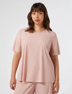 Marina Rinaldi Top & T-Shirt | Top & T-Shirt*T-shirt in jersey con ricamo ROSA