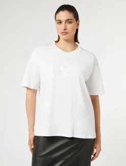 Marina Rinaldi Top & T-Shirt | Top & T-Shirt*T-shirt in jersey con ricamo BIANCOOTTICO