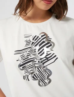 Marina Rinaldi Top & T-Shirt | Top & T-Shirt*T-shirt in jersey con ricamo BIANCO