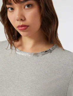 Marina Rinaldi Top & T-Shirt | Top & T-Shirt*T-shirt in jersey con ricamo GRIGIOMEDIO