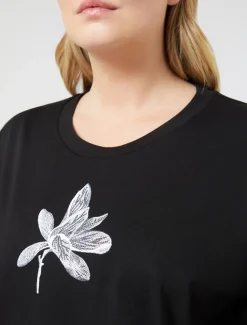 Marina Rinaldi Top & T-Shirt | Top & T-Shirt*T-shirt in jersey con ricamo NERO