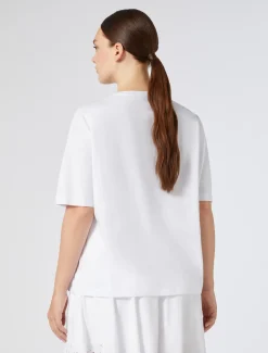 Marina Rinaldi Top & T-Shirt | Top & T-Shirt*T-shirt in jersey con ricamo BIANCOOTTICO