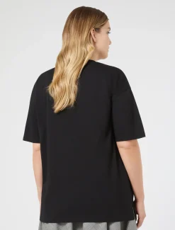 Marina Rinaldi Top & T-Shirt | Top & T-Shirt*T-shirt in jersey con ricamo NERO