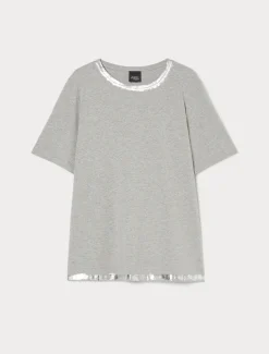Marina Rinaldi Top & T-Shirt | Top & T-Shirt*T-shirt in jersey con ricamo GRIGIOMEDIO