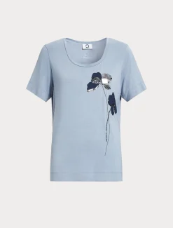 Marina Rinaldi Top & T-Shirt | Top & T-Shirt*T-shirt in jersey con ricami AZZURRO