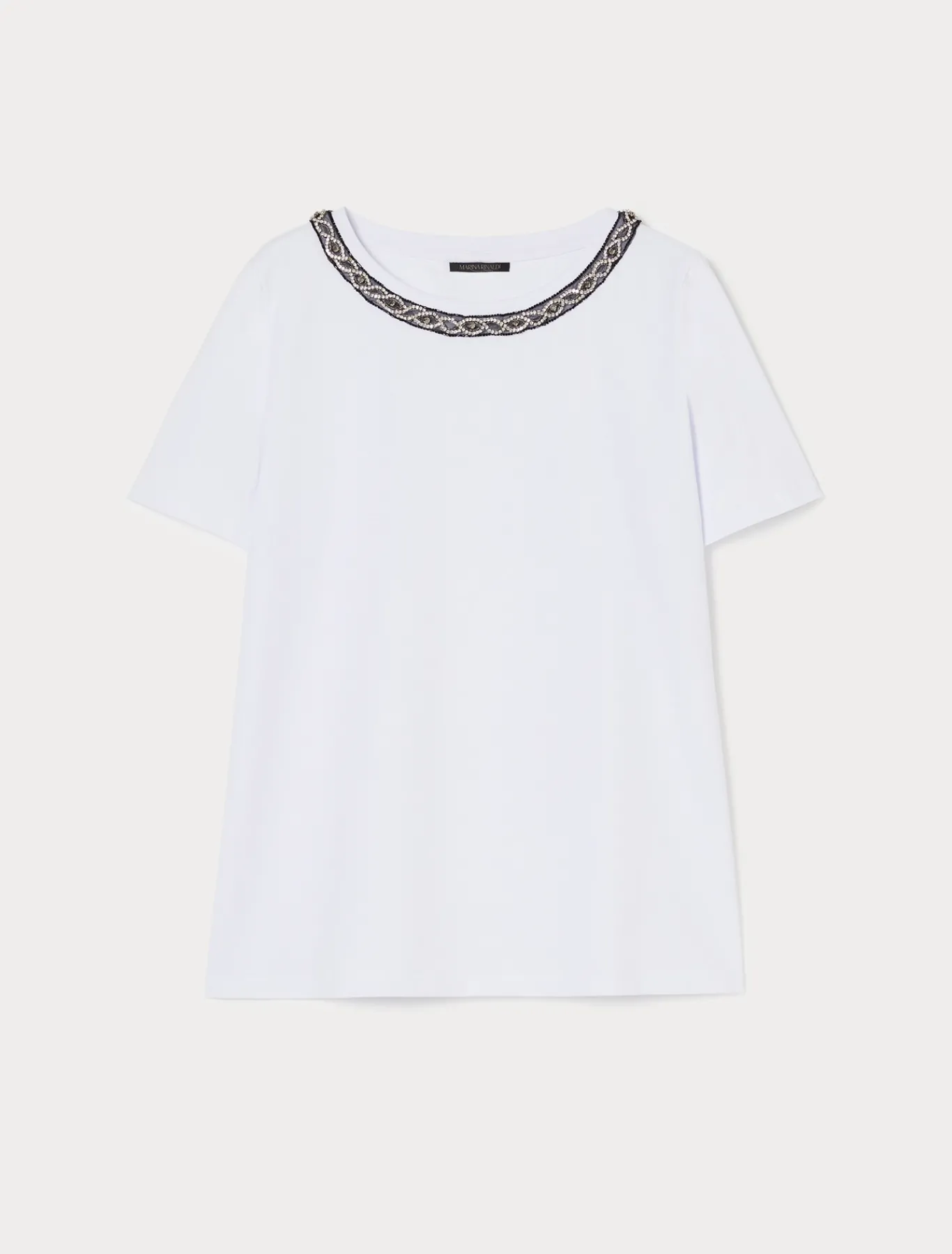 Marina Rinaldi Top & T-Shirt | Top & T-Shirt*T-shirt in jersey con ricamo BIANCOOTTICO