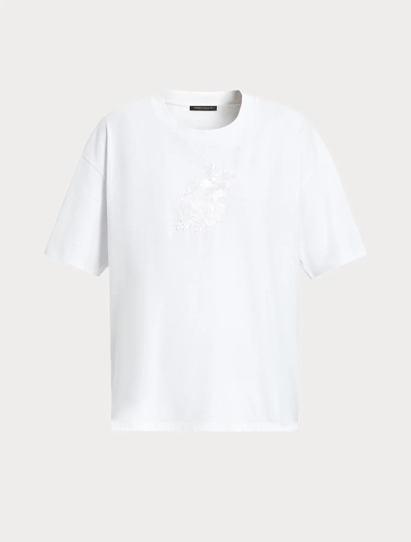 Marina Rinaldi Top & T-Shirt | Top & T-Shirt*T-shirt in jersey con ricamo BIANCOOTTICO