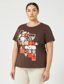 Marina Rinaldi Top & T-Shirt | Top & T-Shirt*T-shirt in jersey con stampa CIOCCOLATO
