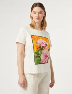 Marina Rinaldi Top & T-Shirt | Top & T-Shirt*T-shirt in jersey con stampa BIANCO