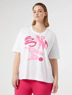 Marina Rinaldi Top & T-Shirt | Top & T-Shirt*T-shirt in jersey con stampa BIANCOOTTICO