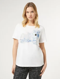 Marina Rinaldi Top & T-Shirt | Top & T-Shirt*T-shirt in jersey con stampa BIANCOOTTICO