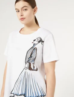 Marina Rinaldi Top & T-Shirt | Top & T-Shirt*T-shirt in jersey con stampa BIANCO