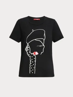 Marina Rinaldi Top & T-Shirt | Top & T-Shirt*T-shirt in jersey con stampa NERO