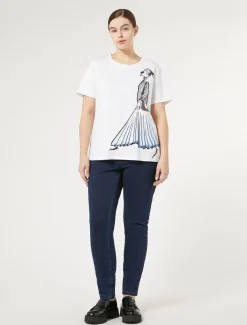 Marina Rinaldi Top & T-Shirt | Top & T-Shirt*T-shirt in jersey con stampa BIANCO