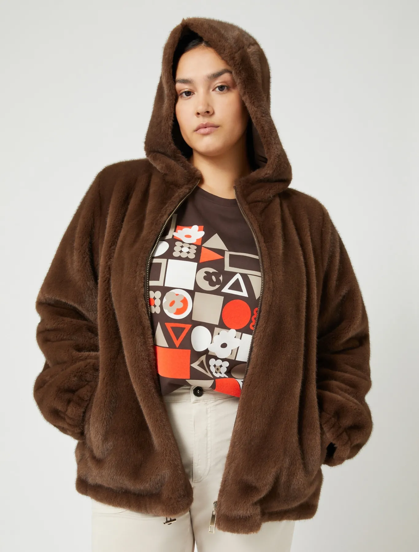 Marina Rinaldi Top & T-Shirt | Top & T-Shirt*T-shirt in jersey con stampa CIOCCOLATO