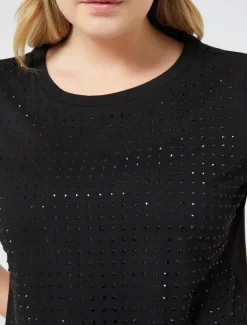 Marina Rinaldi Top & T-Shirt | Top & T-Shirt*T-shirt in jersey con strass NERO