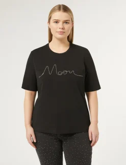 Marina Rinaldi Top & T-Shirt | Top & T-Shirt*T-shirt in jersey di cotone stretch NERO