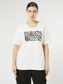 Marina Rinaldi Top & T-Shirt | Top & T-Shirt*T-shirt in jersey di cotone stretch BIANCO