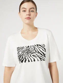 Marina Rinaldi Top & T-Shirt | Top & T-Shirt*T-shirt in jersey di cotone stretch BIANCO