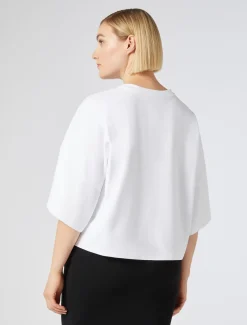 Marina Rinaldi Top & T-Shirt | Top & T-Shirt*T-shirt in jersey di cotone BIANCOOTTICO