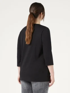 Marina Rinaldi Top & T-Shirt | Top & T-Shirt*T-shirt in jersey di cotone stretch NERO