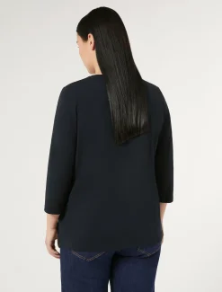 Marina Rinaldi Top & T-Shirt | Top & T-Shirt*T-shirt in jersey di cotone stretch BLUMARINO