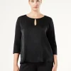 Marina Rinaldi Top & T-Shirt | Top & T-Shirt*T-shirt in jersey di viscosa e raso NERO