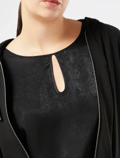 Marina Rinaldi Top & T-Shirt | Top & T-Shirt*T-shirt in jersey di viscosa e raso NERO