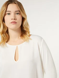 Marina Rinaldi Top & T-Shirt | Top & T-Shirt*T-shirt in jersey di viscosa e raso BIANCO