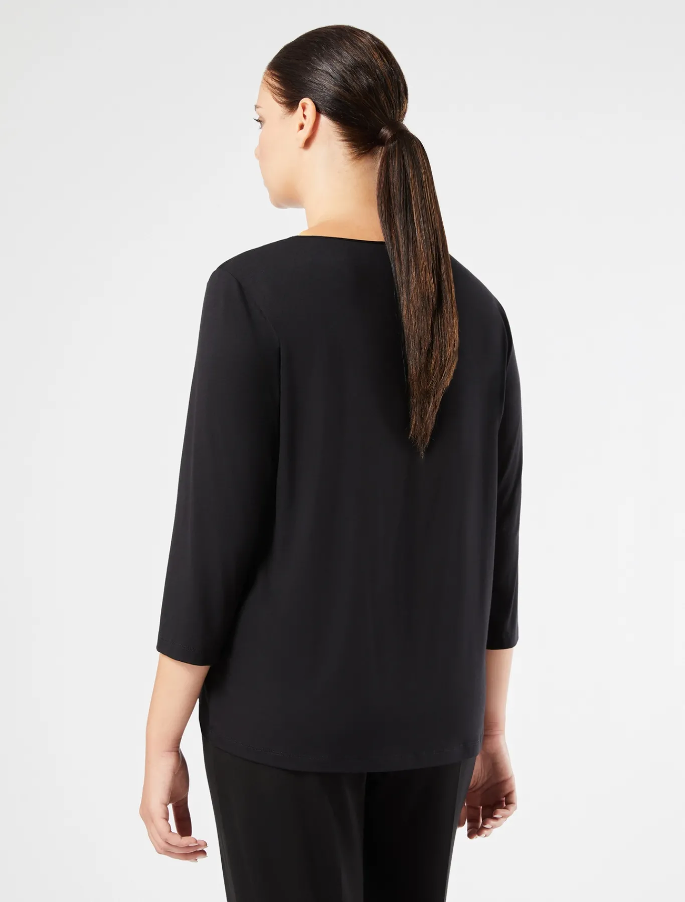 Marina Rinaldi Top & T-Shirt | Top & T-Shirt*T-shirt in jersey di viscosa e raso NERO