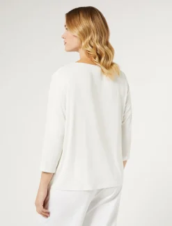 Marina Rinaldi Top & T-Shirt | Top & T-Shirt*T-shirt in jersey di viscosa e raso BIANCO