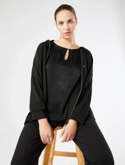 Marina Rinaldi Top & T-Shirt | Top & T-Shirt*T-shirt in jersey di viscosa e raso NERO
