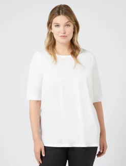 Marina Rinaldi Camicie & Bluse | Camicie & Bluse*T-shirt in jersey e popeline BIANCOOTTICO