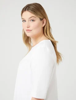 Marina Rinaldi Camicie & Bluse | Camicie & Bluse*T-shirt in jersey e popeline BIANCOOTTICO