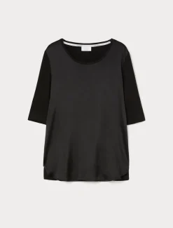 Marina Rinaldi Top & T-Shirt | Top & T-Shirt*T-shirt in jersey e raso NERO