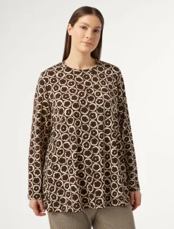 Marina Rinaldi Top & T-Shirt | Top & T-Shirt*T-shirt in jersey stampato MARRONE