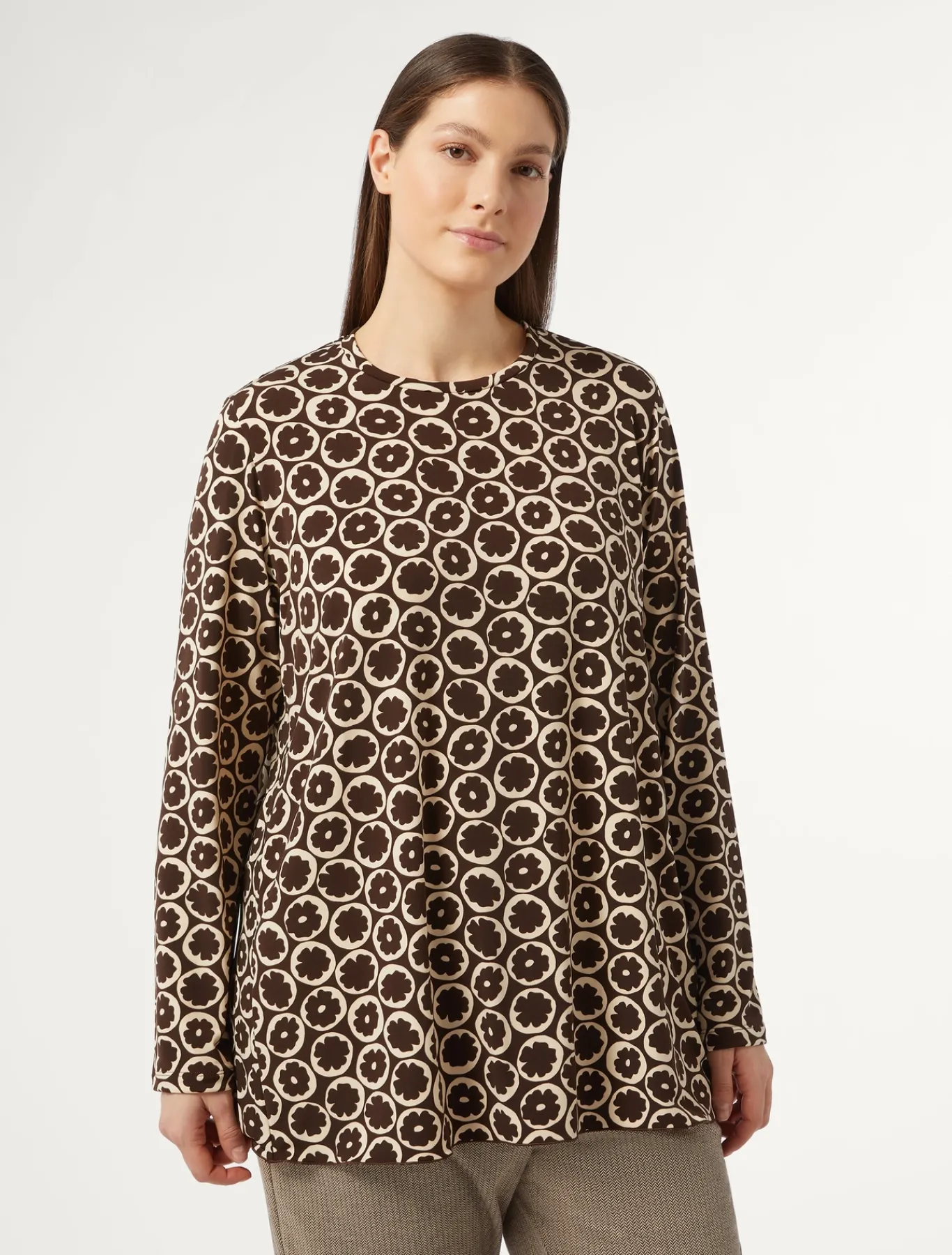 Marina Rinaldi Top & T-Shirt | Top & T-Shirt*T-shirt in jersey stampato MARRONE