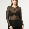 Marina Rinaldi Top & T-Shirt | Top & T-Shirt*T-shirt in pizzo stretch NERO