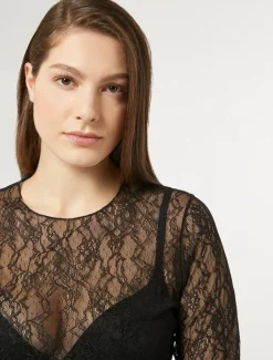 Marina Rinaldi Top & T-Shirt | Top & T-Shirt*T-shirt in pizzo stretch NERO
