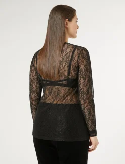 Marina Rinaldi Top & T-Shirt | Top & T-Shirt*T-shirt in pizzo stretch NERO