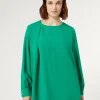 Marina Rinaldi Bluse | Collezione Elegante*Tunica in crêpe envers satin VERDEBANDIERA