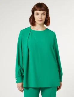 Marina Rinaldi Bluse | Collezione Elegante*Tunica in crêpe envers satin VERDEBANDIERA