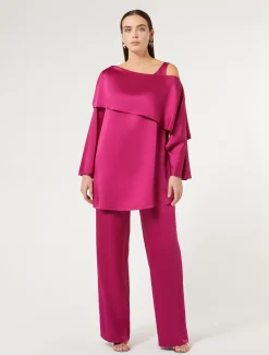 Marina Rinaldi Bluse | Collezione Elegante*Tunica in crêpe envers satin LAMPONE